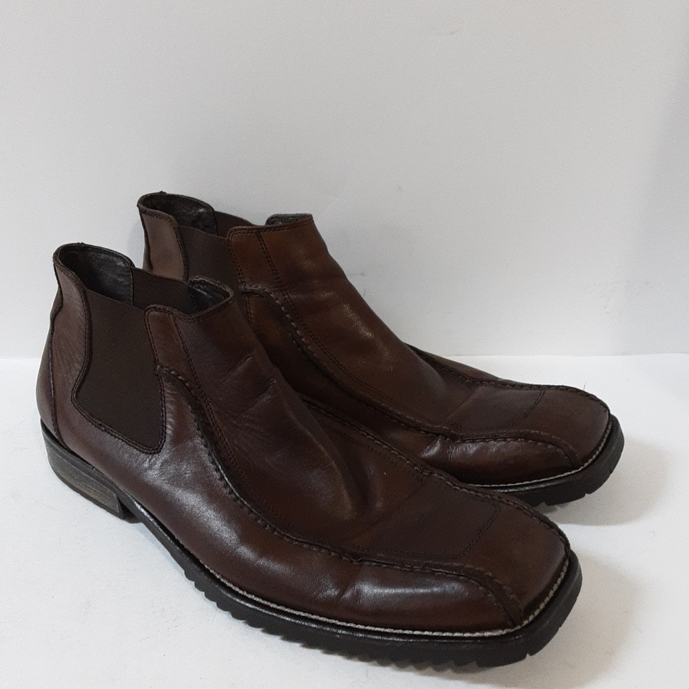 Rush Gordon Rush men Chelsea ankle boot leather brown 11 pull on casual y2k